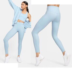 Nike - Go Firm-Support Mid-Rise Leggings with Pockets | Size XS | Armour Blue